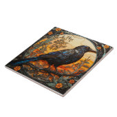 Black Crow, Art nouveau Glas in lood Tegeltje (Zijkant)