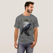 Black Crow awF Funny Black Bird Cawing Grunge Moon T-shirt (Voorkant volledig)