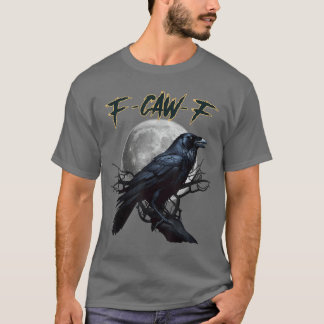 Black Crow awF Funny Black Bird Cawing Grunge Moon T-shirt