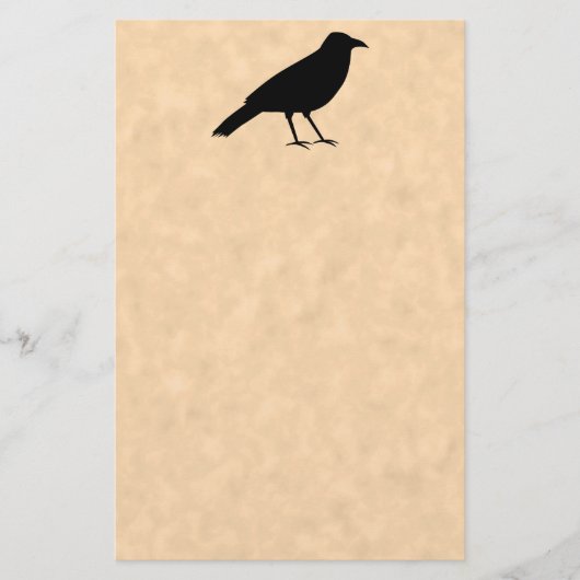 Black Crow Bird op een Parchment Pattern. Briefpapier (Voorkant)