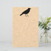 Black Crow Bird op een Parchment Pattern. Briefpapier (Staand voorkant)