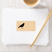 Black Crow Bird op een Parchment Pattern. Etiket (Insitu)