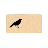 Black Crow Bird op een Parchment Pattern. Etiket (Voorkant)