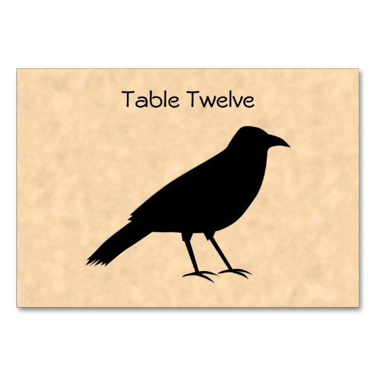 Black Crow Bird op een Parchment Pattern. Kaart (Voorkant)