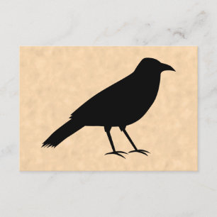 Black Crow Bird op een Parchment Pattern. RSVP Kaartje