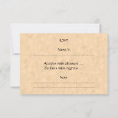 Black Crow Bird op een Parchment Pattern. RSVP Kaartje (Achterkant)