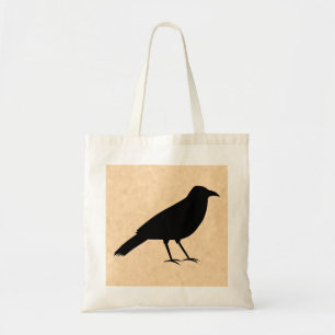 Black Crow Bird op een Parchment Pattern. Tote Bag