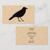 Black Crow Bird op een Parchment Pattern. Visitekaartje (Voorkant / Achterkant)