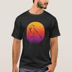 Black Crow Bird Silhouette bij Sunset Wildlife Nat T-shirt