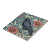 Black Crow Bird William Morris stijl Links tegenov Tegeltje (Zijkant)