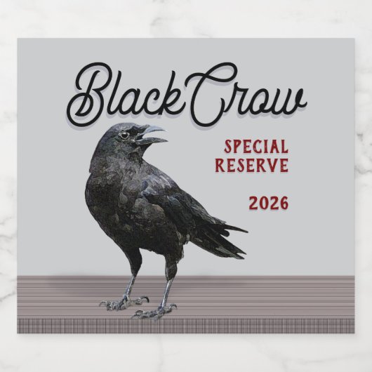 Black Crow Brand Bottle Label Bier Etiket (Enkel label)
