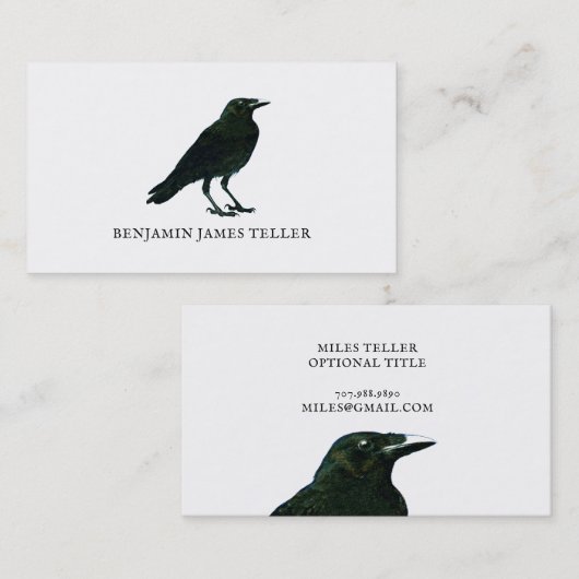 Black Crow Calling-kaart Visitekaartje (Voorkant / Achterkant)