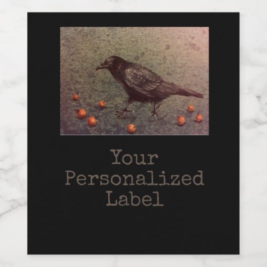 Black Crow en Berries Wijn Etiket (Enkel label)