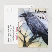Black Crow enge gotische Abstracte Halloween Briefkaart (Voorkant / Achterkant)