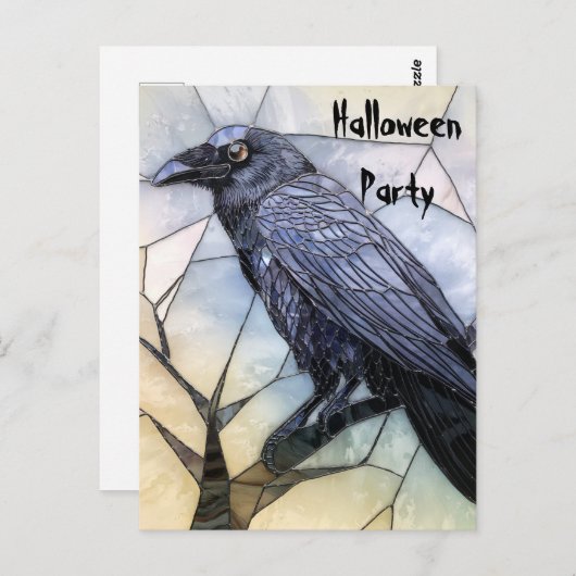 Black Crow enge gotische Abstracte Halloween Briefkaart (Voorkant / Achterkant)