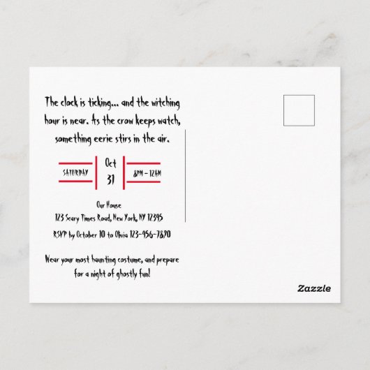 Black Crow enge gotische Abstracte Halloween Briefkaart (Achterkant)