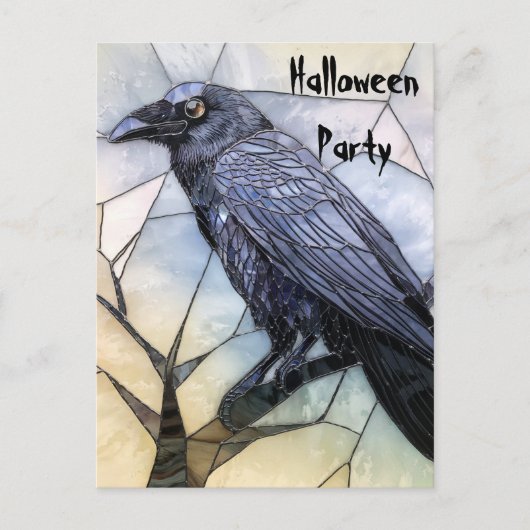 Black Crow enge gotische Abstracte Halloween Briefkaart (Voorkant)