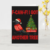 Black Crow F-caw-f Funny Bird Merry Crowstmas Adul Kaart (Gele Bloem)
