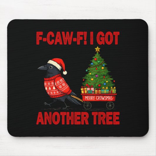 Black Crow F-caw-f Funny Bird Merry Crowstmas Adul Muismat (Voorkant)