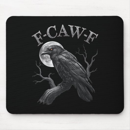 Black Crow, F-caw-f Funny Black Bird Moon Gothic A Muismat (Voorkant)