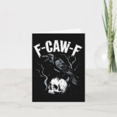 Black Crow F-caw-f Funny Black Bird Skull Adult Hu Kaart (Voorkant)