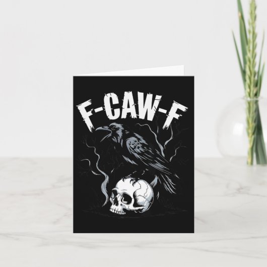 Black Crow F-caw-f Funny Black Bird Skull Adult Hu Kaart (Voorkant)
