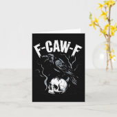 Black Crow F-caw-f Funny Black Bird Skull Adult Hu Kaart (Gele Bloem)