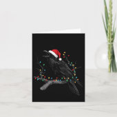 Black Crow, F-caw-f Funny Christmas Raven Santa Ha Kaart (Voorkant)