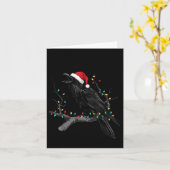 Black Crow, F-caw-f Funny Christmas Raven Santa Ha Kaart (Gele Bloem)