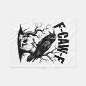 Black Crow, F-caw-f Grappige Zwarte Vogel Fleece Deken (Voorkant (Horizontaal))