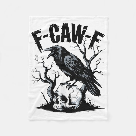 Black Crow, F-caw-f Grappige Zwarte Vogel Fleece Deken (Voorkant)