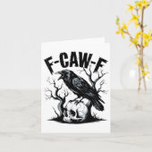 Black Crow, F-caw-f Grappige Zwarte Vogel Kaart (Gele Bloem)