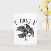 Black Crow, F-caw-f Grappige Zwarte Vogel Kaart (Gele Bloem)