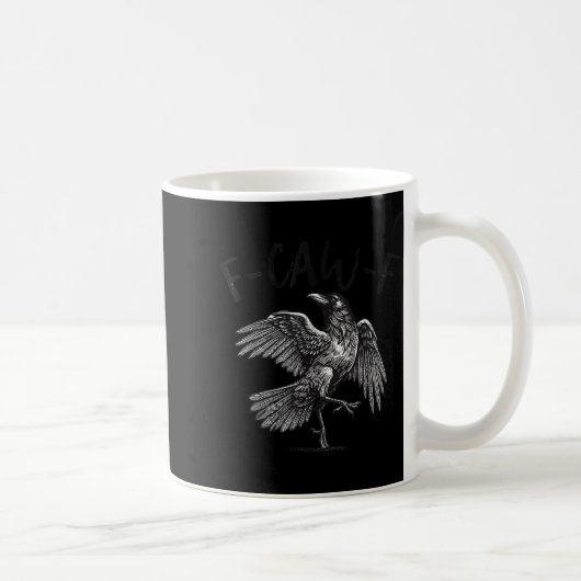 Black Crow, F-caw-f Grappige Zwarte Vogel Koffiemok (Rechts)