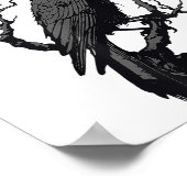 Black Crow, F-caw-f Grappige Zwarte Vogel Poster (Hoek)