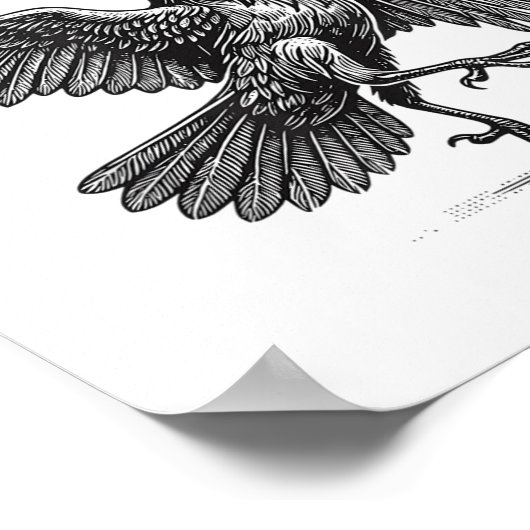 Black Crow, F-caw-f Grappige Zwarte Vogel Poster (Hoek)