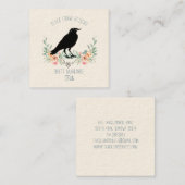 Black Crow Floral Vierkante Visitekaartje (Voorkant / Achterkant)