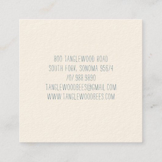 Black Crow Floral Vierkante Visitekaartje (Achterkant)