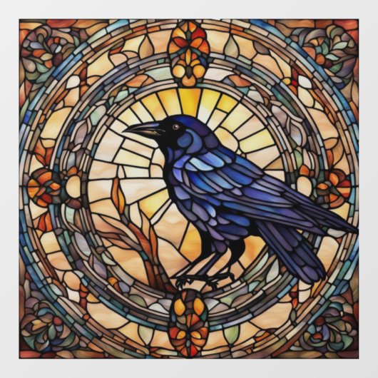 Black Crow Glas in lood Bird Raamsticker (Vel)