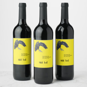 Black Crow & Haiku gepersonaliseerd Wijn Etiket