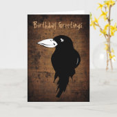 Black Crow Happy Birthday Kaart (Gele Bloem)