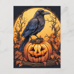 Black Crow Happy Halloween Briefkaart