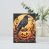 Black Crow Happy Halloween Briefkaart (Staand voorkant)
