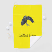 Black Crow Master of Time Gepersonaliseerd Geel Golfhanddoek (Insitu)
