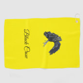 Black Crow Master of Time Gepersonaliseerd Geel Golfhanddoek (Horizontaal)