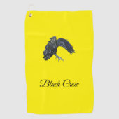 Black Crow Master of Time Gepersonaliseerd Geel Golfhanddoek (Voorkant)