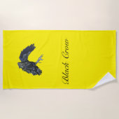 Black Crow Master of Time Gepersonaliseerd Geel Strandlaken (Voorkant)