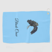 Black Crow Master of Time gepersonaliseerd Sky Blu Golfhanddoek (Horizontaal)