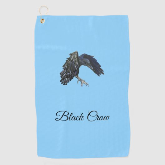 Black Crow Master of Time gepersonaliseerd Sky Blu Golfhanddoek (Voorkant)