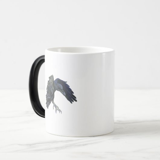 Black Crow Master of Time Illustratie Magische Mok (Voorkant links)